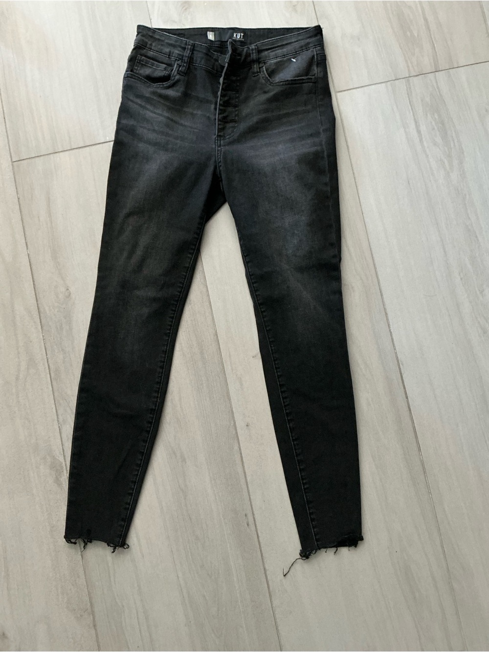 Kut From Kloth Skinny Jeans Raw Hem Size 0 - Picture 2 of 7